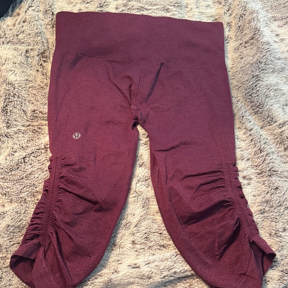lululemon athletica in the flow cropped Maroon Leggings